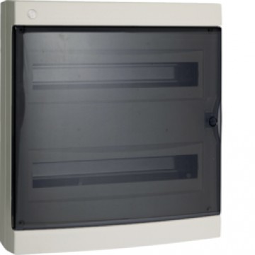 Πίνακας επίτοιχος πλαστικός IP40 δύο σειρών, 408x450x137mm, 36 θέσεων, με πόρτα