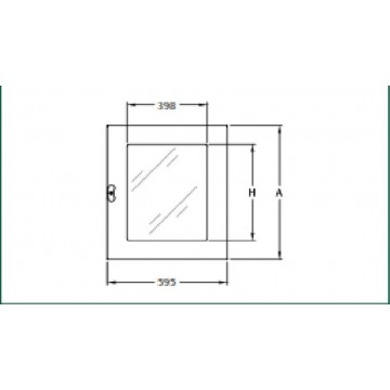Άνω πόρτα Plexiglass 595x727mm για καμπίνα ύψους 1800mm