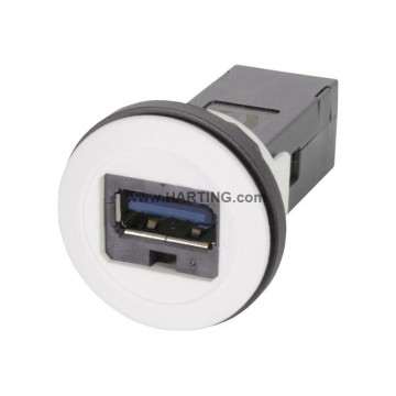 Αντάπτορας / Θύρα USB 3.0 Φ22mm λευκός