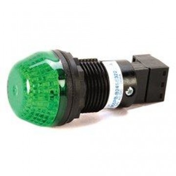 Φάρος LED Φ22mm, πράσινος διαμέτρου 30mm 24V AC/DC